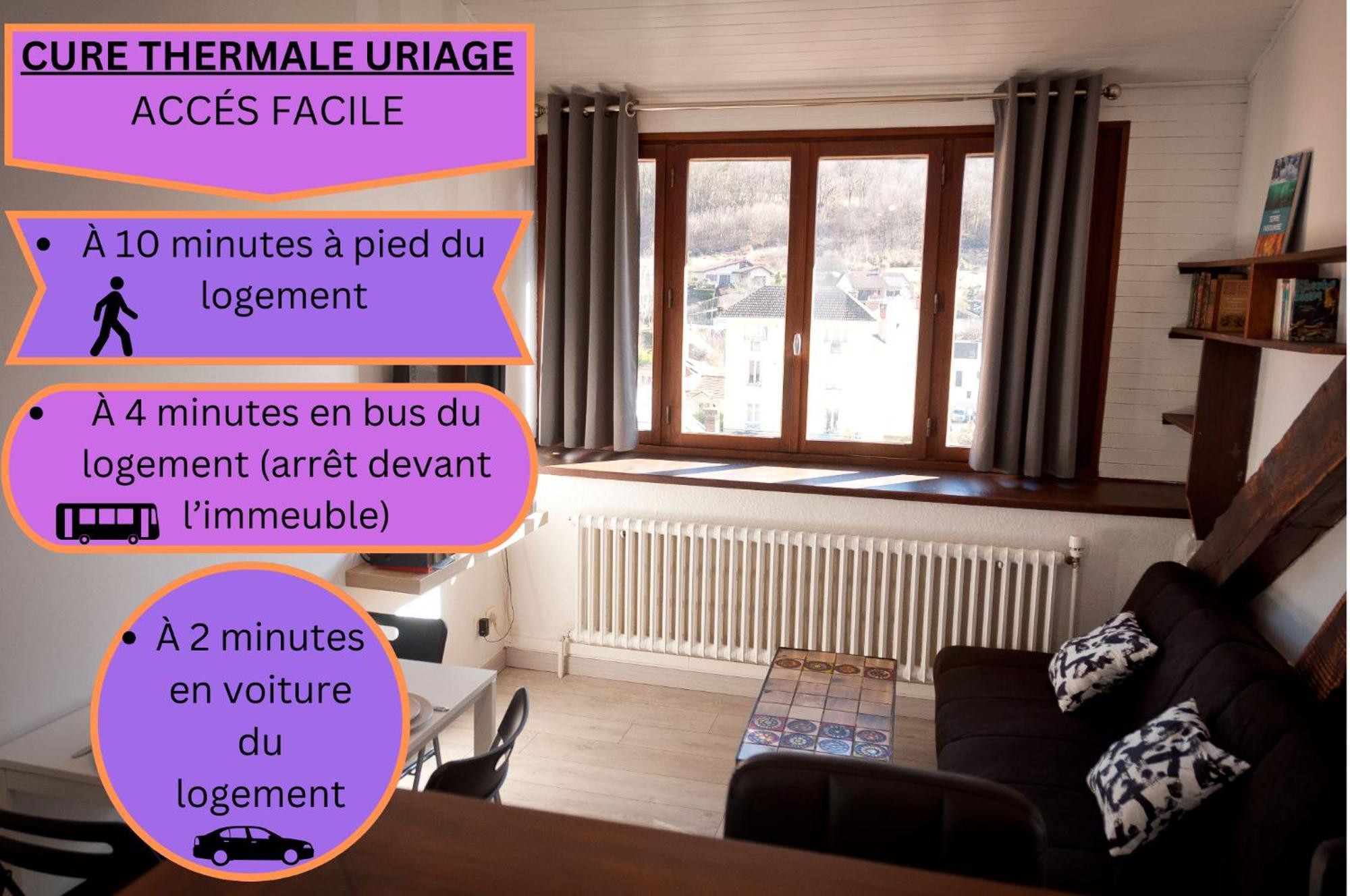 Le T2 Douillet D'Uriage - Residence Le Louvre - Cure Thermale Uriage- Proche Chamrousse - Jusqu'A 3 Personnes - Region Agreable En Toute Saison Vaulnaveys-le-Haut Luaran gambar