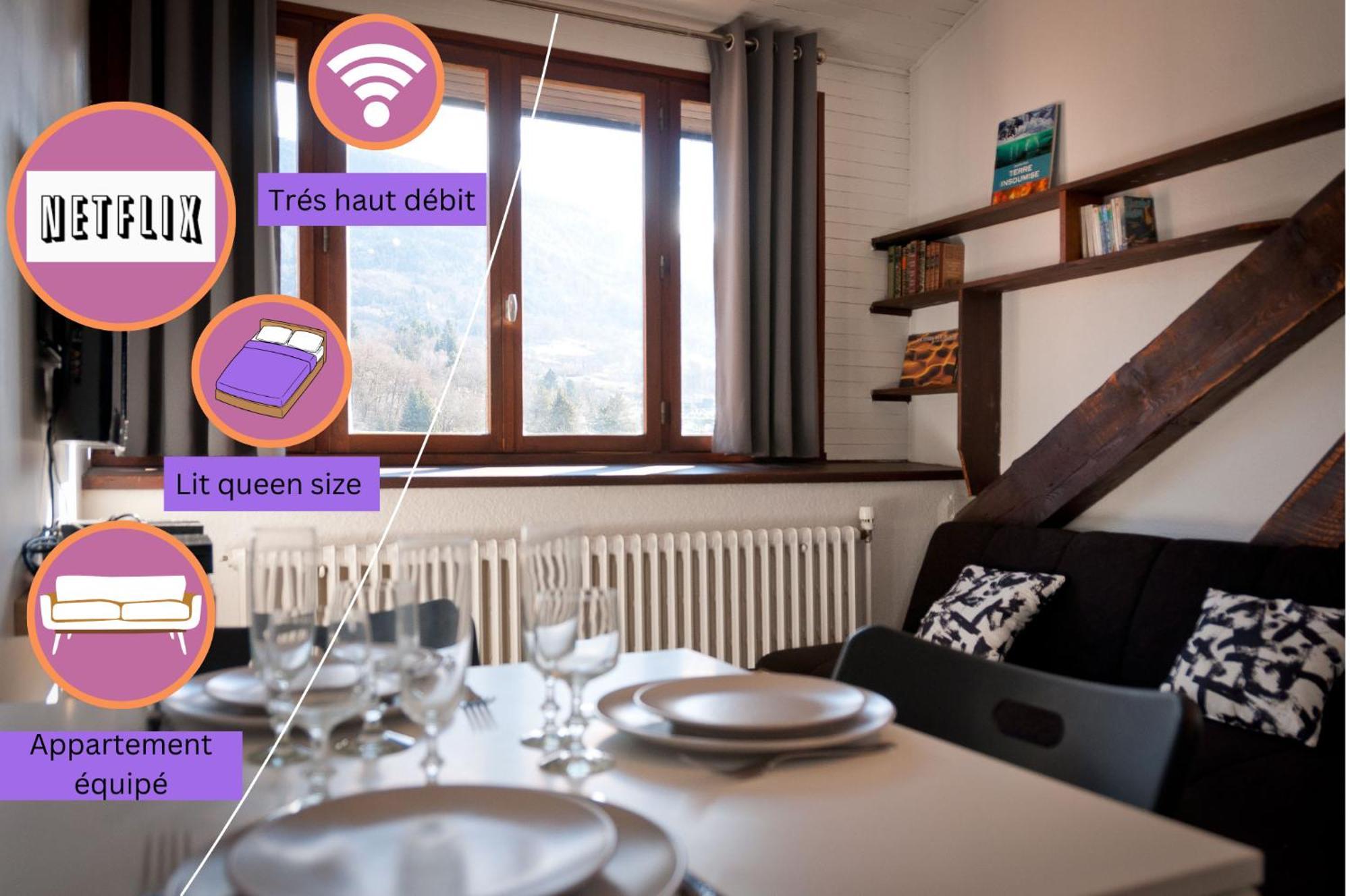 Le T2 Douillet D'Uriage - Residence Le Louvre - Cure Thermale Uriage- Proche Chamrousse - Jusqu'A 3 Personnes - Region Agreable En Toute Saison Vaulnaveys-le-Haut Luaran gambar