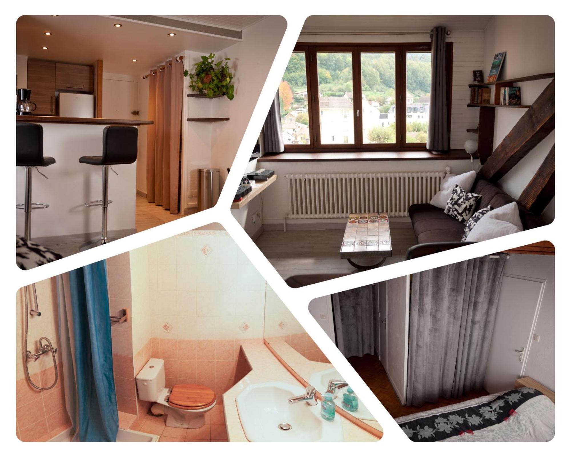 Le T2 Douillet D'Uriage - Residence Le Louvre - Cure Thermale Uriage- Proche Chamrousse - Jusqu'A 3 Personnes - Region Agreable En Toute Saison Vaulnaveys-le-Haut Luaran gambar